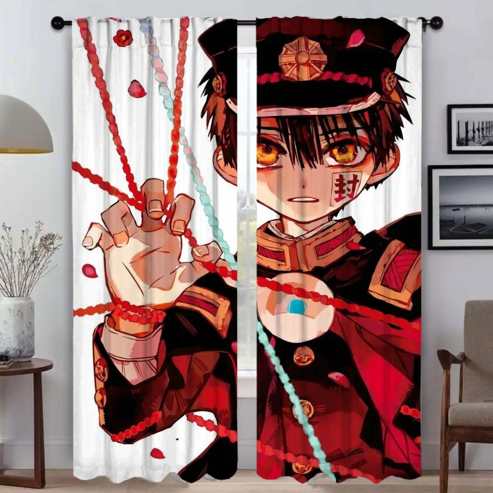 Современные шторы для гостиной для камеры Hanako Kun Shades Tulle для спальни Blackout Curtain Home Interior Curtains 2 Pieces