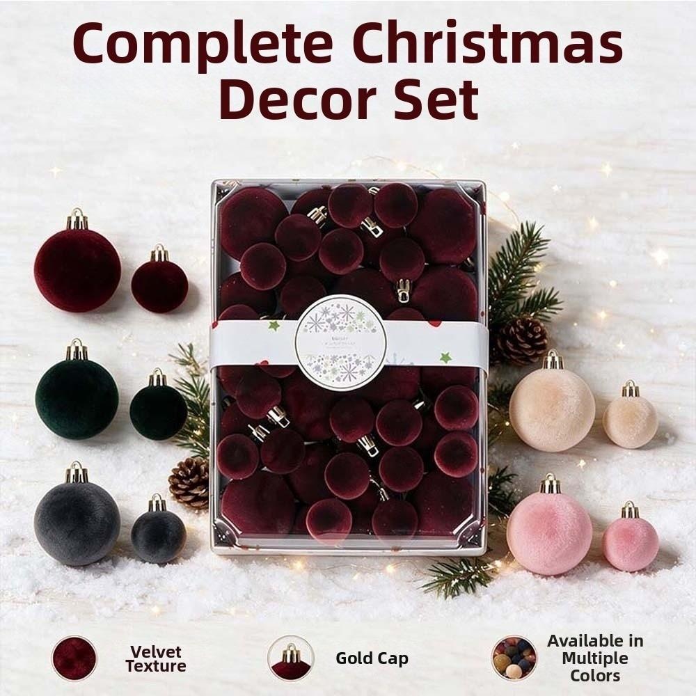 Creative Christmas Balls Fluffy Velvet Ornaments Festive Decor Tree Pendants Gifts