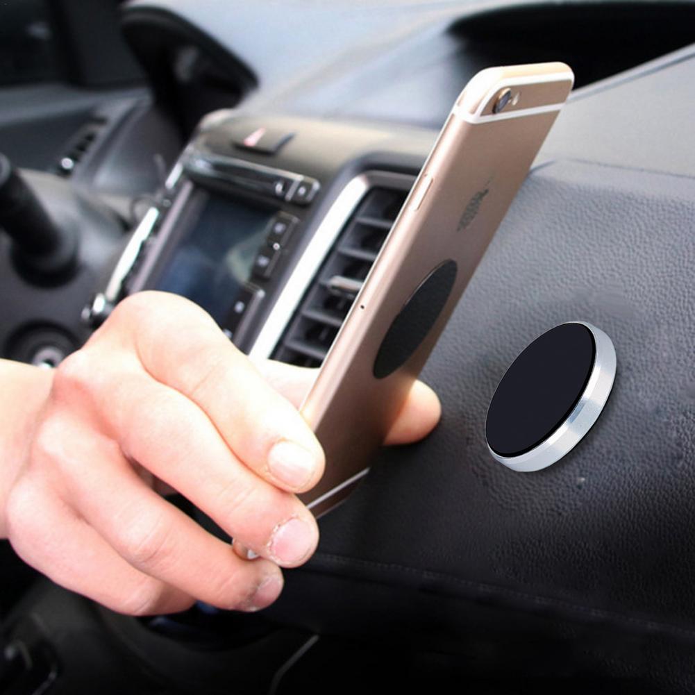 Магнитный автомобильный держатель для телефона на приборную панель, мини-круглая подставка в машину для iPhone, Redmi, Xiaomi, металлический магнит, GPS-крепление