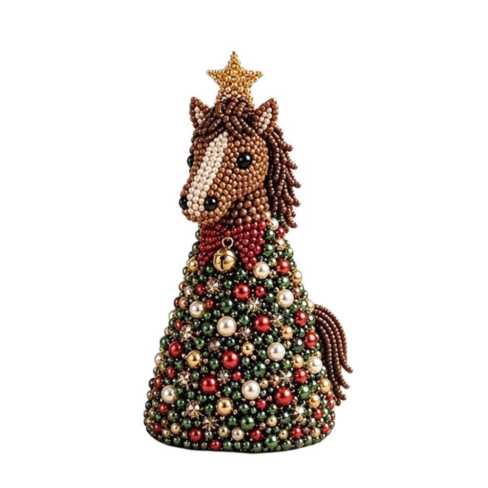 Crystal Beads Beaded Christmas Tree Kit Home Tabletop Size Holiday Bead Craft Kits Party Craft