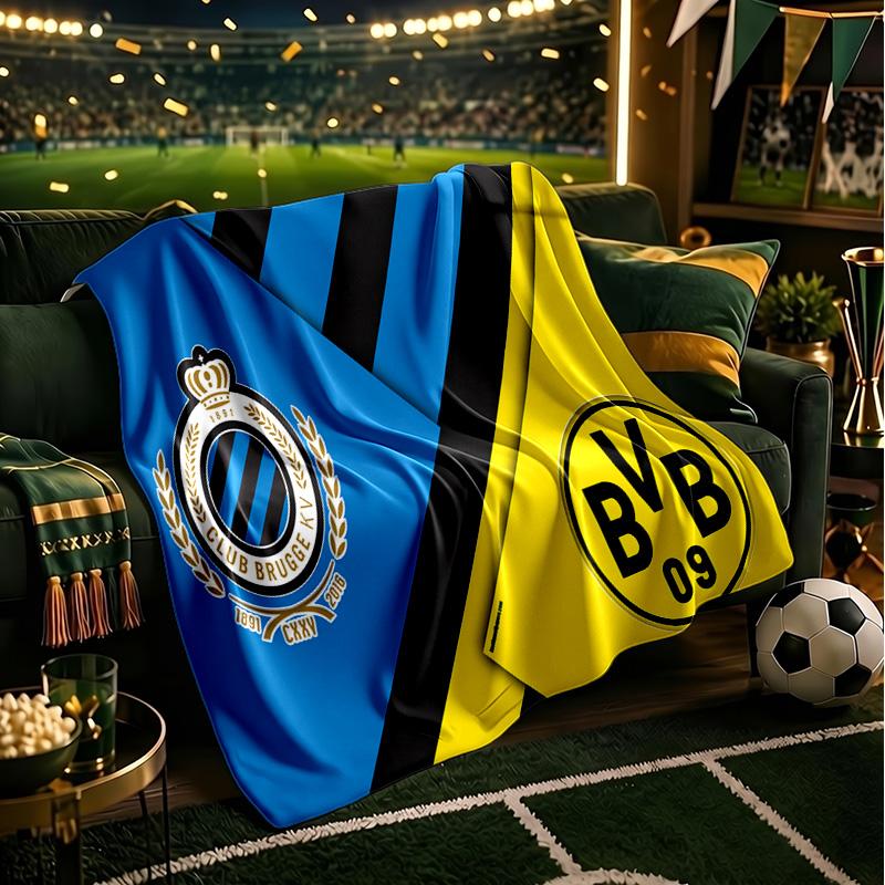 Club Brugge Fc Crest Throws Blanket Flannel Blankets Plush for Couch Bed Gifts for Men Women Travel picnic blanket Christmas fan gifts