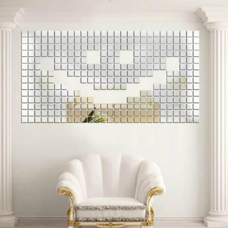 Акриловая настенная наклейка удивительная 100 шт. Акриловая 3D настенная настенная наклейка зеркальный эффект домашний декор DIY