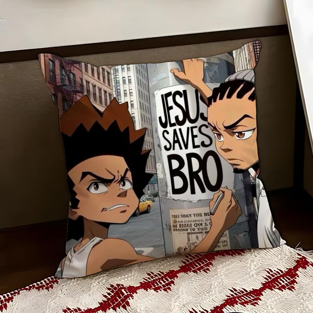 Cartoon ABoondocks Retro Cushion Cover Reversible Soft Durable Pillow Cover Home Car MultiScene Use for Daily Comfort