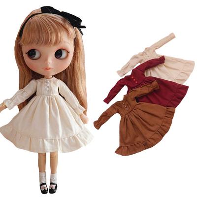 Rakulifey Наряд для Блайз, Цельное платье, Подходит для кукол Obitsu 24, 3 цвета (бежевый)