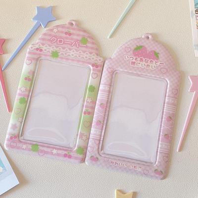 Подвесной держатель для карточек Sweet Meal, канцелярские принадлежности, маленькая подставка для карточек, сетка, клубника, 3-дюймовый держатель для фотокарточек, обложка для фотографий INS своими руками