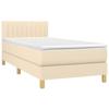 Box Spring Bed with Mattress Cream 80 X 200 Cm Fabric