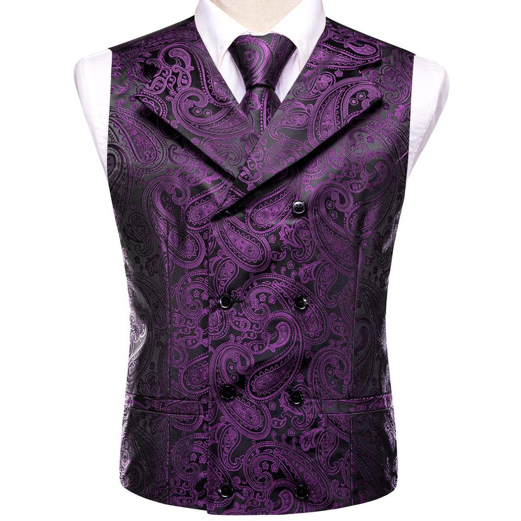 Formal Casual Vest Tie Set Mens Silk Waistcoat Tuxedo Gilet Hankie Cufflinks