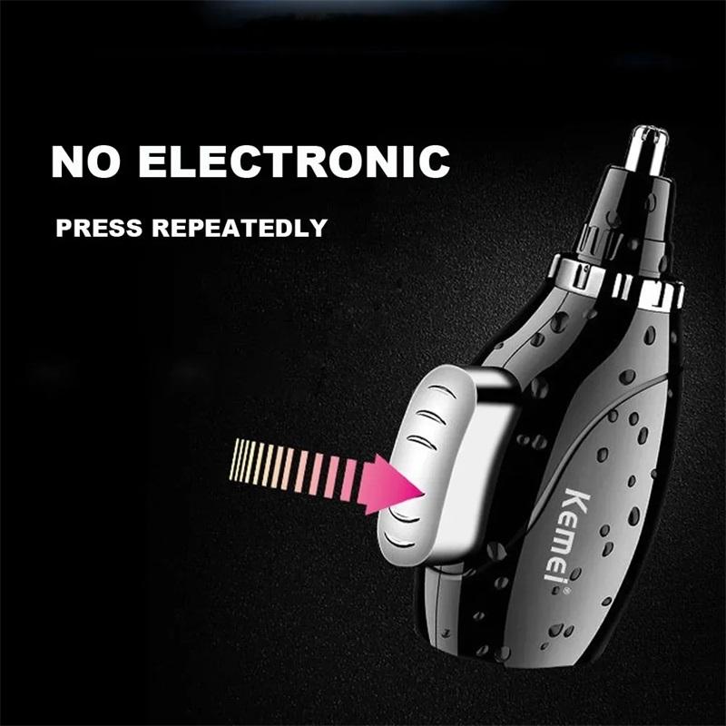 Kemei Ear nose hair trimmer device hand-operated nose hair device manual power Waterproof without electricity KM-664