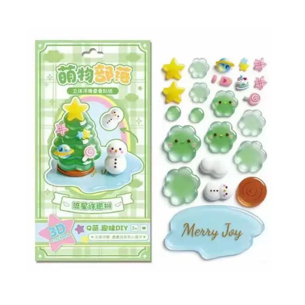 Relief Design 3D Embossed Sticker Puffy Texture 3D Stacked Crystal Stickers Kawaii Handmade DIY Creative Gift Party Favor