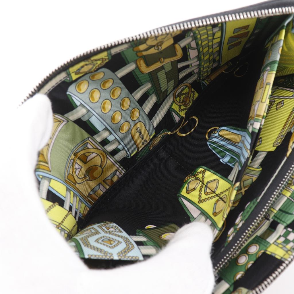 HERMES Azap long silk in Purse Noir black Epsom Women Used
