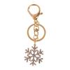 Fashion Removable Gold-color Crystal Christmas Gift Jewelry Snowflake Keychain Pendant Key Ring
