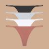 4Pcs Seamless Ice Silk Thongs Women's Thin Waistband Panties Underwear Sexy Low Waist Bikini G-String Female Stretch Lingerie