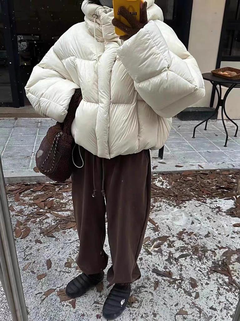 Hooded fog feeling ultra-light thickened cotton clothes women's Japan and Korea casual winter cotton clothes fashion short bread clothes women's tide