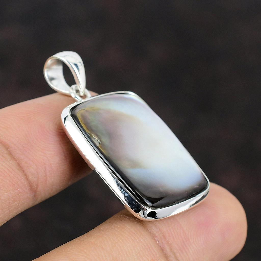 Mother Of Pearl Pendant Genuine Gemstone Pendant Handmade Statement Jewelry 925 Sterling Silver Pendant Mother Of Pearl Jewelry Gift For Mom