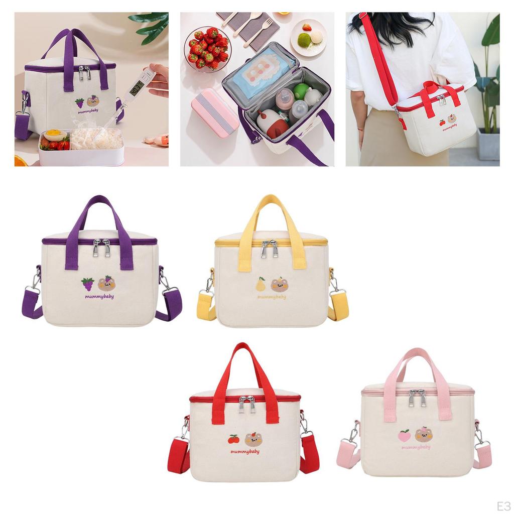 Compact Lunch Storage Bag with Insulated Box for Office and Camping