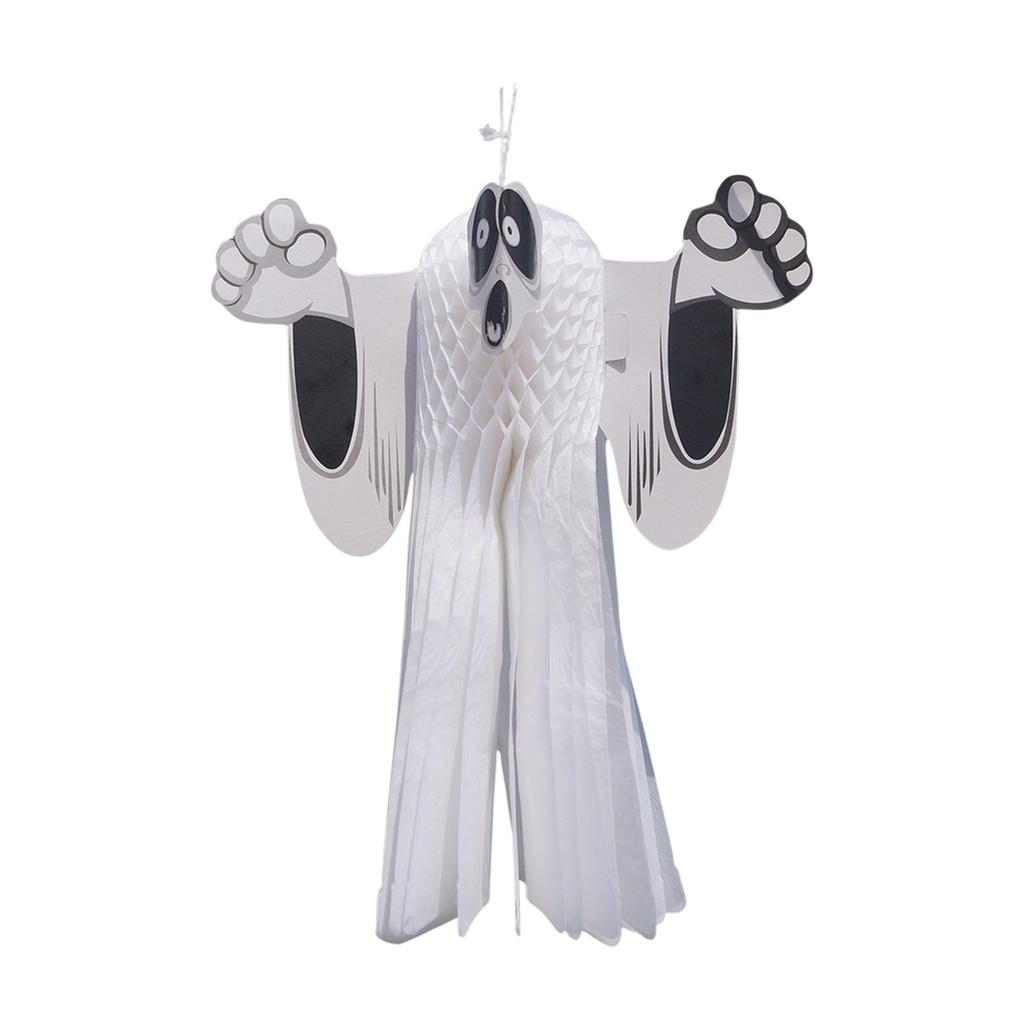 Horror Halloween Ornaments 3D Paper Ghost Pendant Halloween Party Haunted House Bar Decoration Horror Props