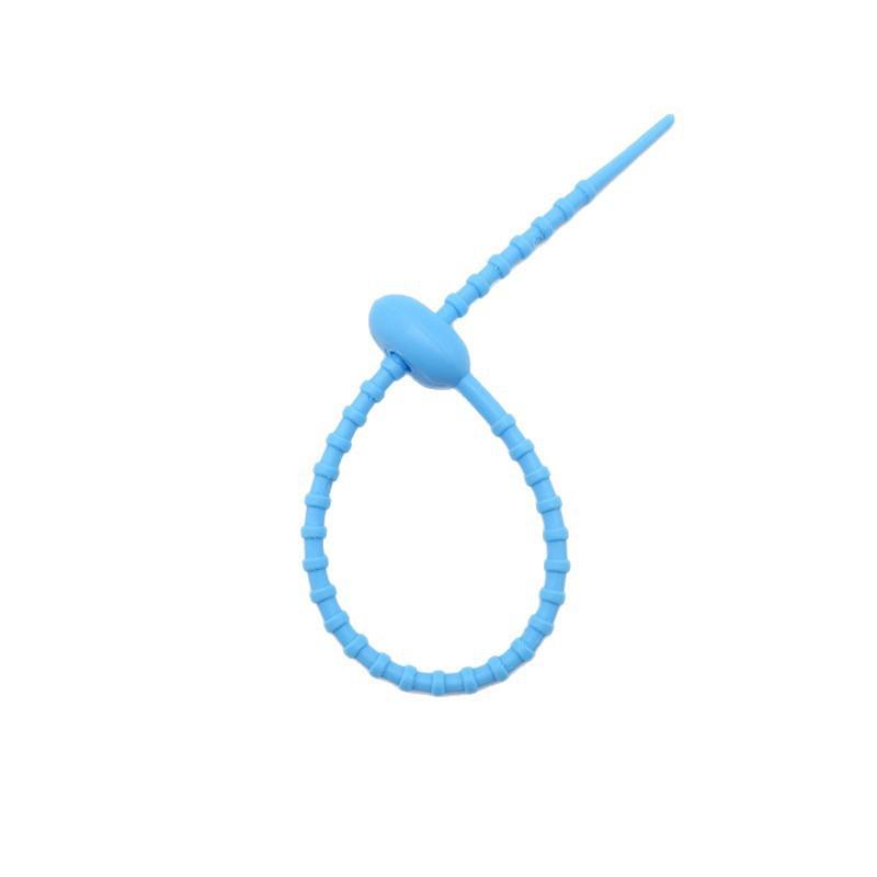Multicolor TPR Silicone Zip Ties: Elastic Self-Locking, Reusable Cable Organizers & Keychain Pendants.