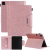 Кожаный чехол с блестками для iPad 2025 Air Pro MINI 3 4 5 6 7 8 9 10-го 11-го Поколения 10.9 10.2 11 12.9 13 Дюймов Чехол-обложка с карманом для карт