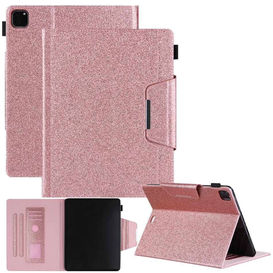 Кожаный чехол с блестками для iPad 2025 Air Pro MINI 3 4 5 6 7 8 9 10-го 11-го Поколения 10.9 10.2 11 12.9 13 Дюймов Чехол-обложка с карманом для карт