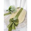 French Rural style Lolita Straw Hat Ribbon Bow Ruffle Lace Girl Sun Hat Handmade With Strap Ribbon Flower Flat Top Hat