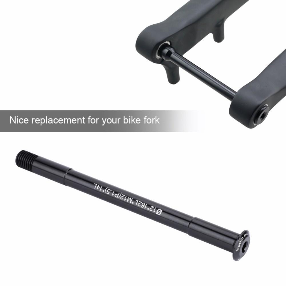 Durable M12 X 1.5 Thread Bike Thru Axle Black Aluminium Alloy Front Hubs Lightweight Fork Thru Axle for Road Bike,Mountain Bike