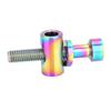 M5x30/35/40mm Titanium Alloy Bicycle Seatpost Bolt Round Head Screw (Rainbow M5x30)