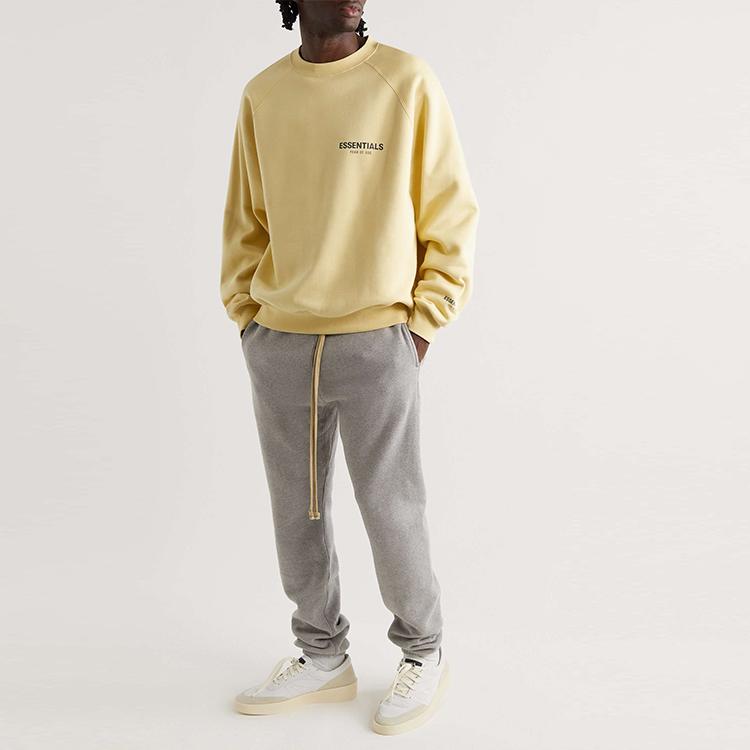 Fear of God Essentials Флисовая толстовка с длинным рукавом SS22 Унисекс Свитшоты Кремовый FOG-SS22-007