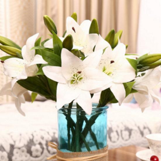1шт искусственная лилия домашний цветок поддельные растения свадьба офис кафе вечеринка