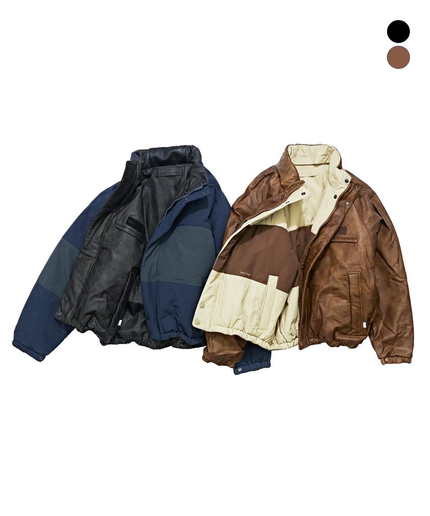 Nautica Faux Leather Nylon Reversible Blouson Jjk1135