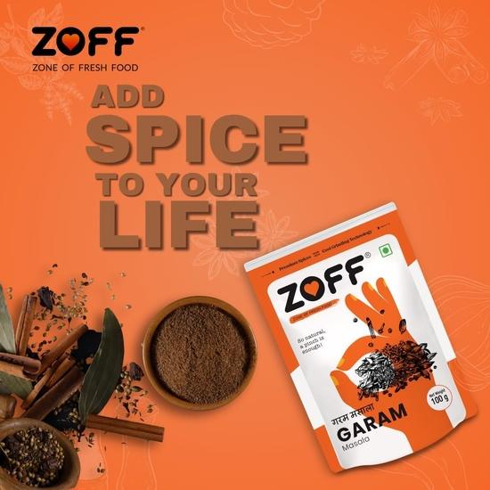Zoff Essential Kitchen Spices - Гарам Масала, Красный перец чили, Куркума и Кориандр - Упаковка из 4 шт. | 100 г каждая | Премиальный пакет с застежкой-молнией | 400 грамм