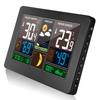 Digital Forecast Wireless Weather Station Clock Indoor Home Color LCD Display Temperature Humidity Meter Moonphase Barometer