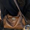 Large-capacity Commuter Tote Bag Women's 2025 Autumn New Trend Shoulder Underarm Bag Oil Wax Leather Casual Handbag