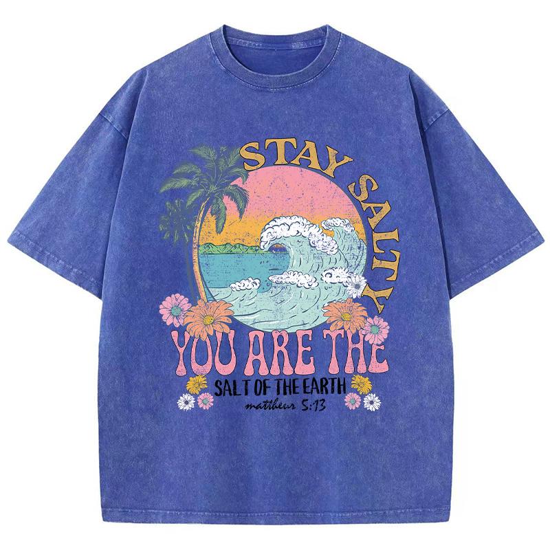 Футболка Stay Salty You Are The Salt Of The Earth женская уличная дышащая футболка с круглым вырезом и коротким рукавом простая свободная футболка
