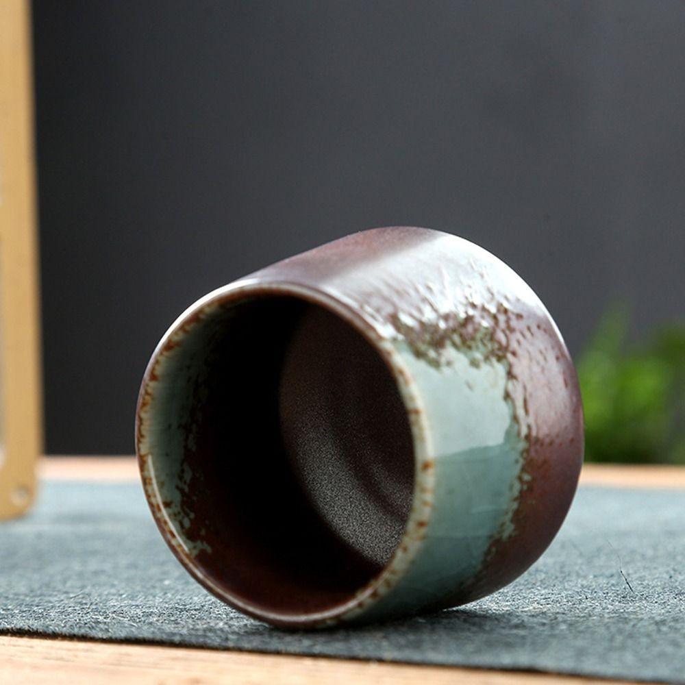 Глазурованные чашки для замены в печи Грубая керамика Чашка для эспрессо Винтажные японские керамические чашки Новая чашка для чая