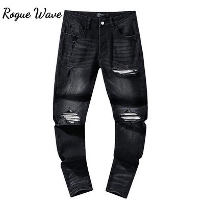 RogueWave Fashion Американский Хай-стрит Дыры и Заплатки Трендовые Ретро Прямые ami Джинсы
