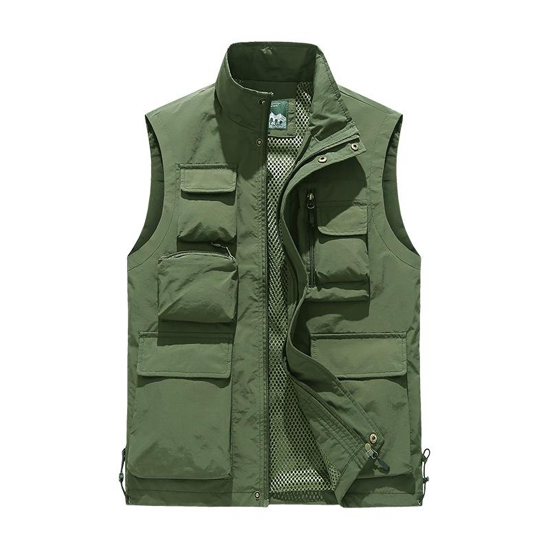 Мужской повседневный многофункциональный жилет, водонепроницаемый, быстросохнущий, для занятий спортом на открытом воздухе, повседневный жилет, куртка большого размера для мужчин