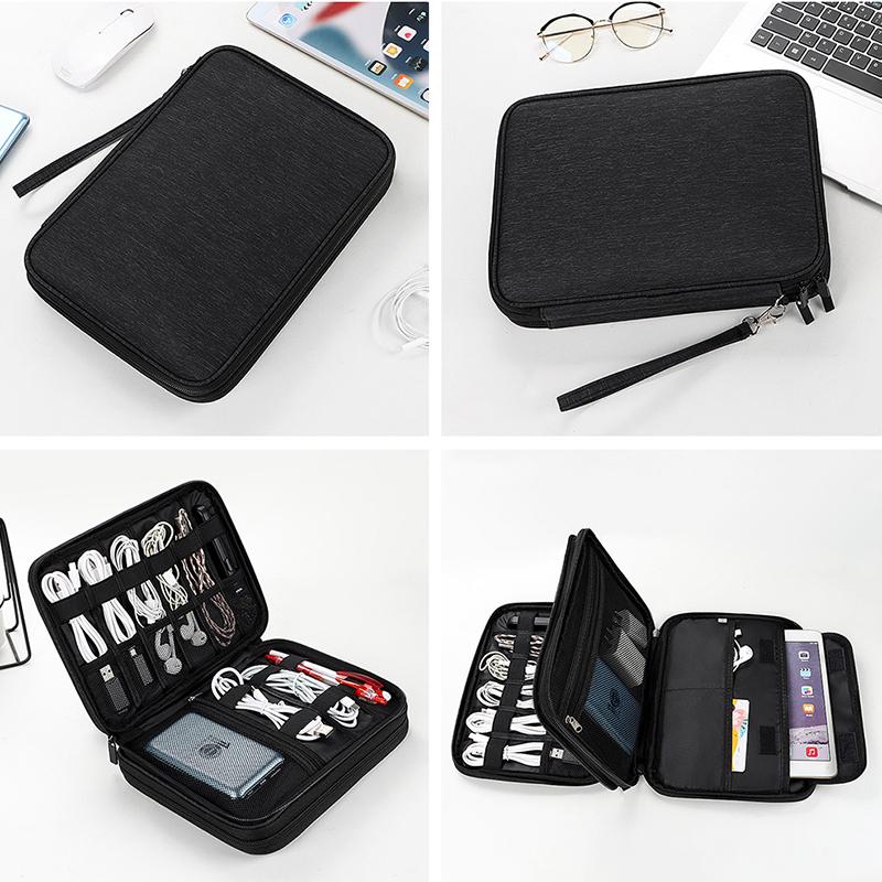 Waterproof Cable Storage Bag Digital Electronic Organizer Portable USB Data Charger Plug Travel Pouch for Mouse Tablet PC iPad Sleeve Case