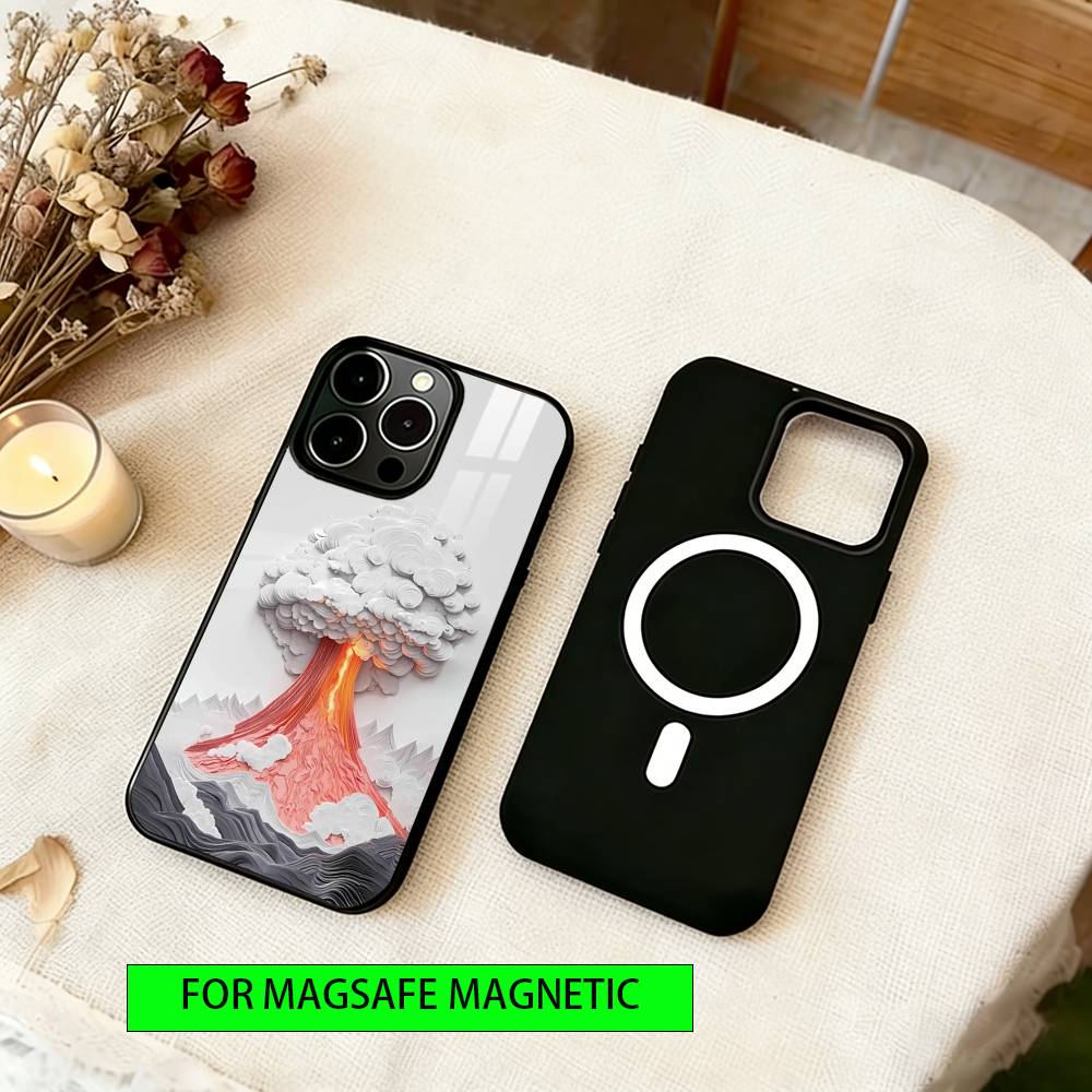 Volcano of Emotions Phone Case For iPhone17,16,15,14,13,12,11 Plus,Pro Magnetic with Magsafe Wireless Charging