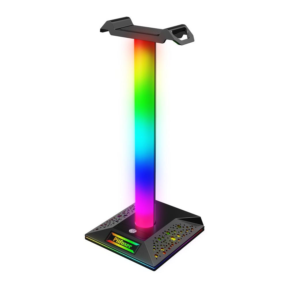 Lanxinda EB05 Gaming Headset Stand with RGB Lighting Dual USB and Type-C Ports Touch Control Holiday Lights ABS Material
