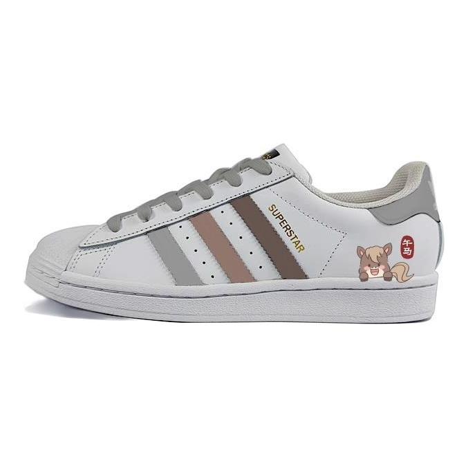 adidas Оригинальные SUPERSTAR Скорлупа на носке Низкие противоскользящие кеды для скейтборда Унисекс Белые EG4958(Команда183-)