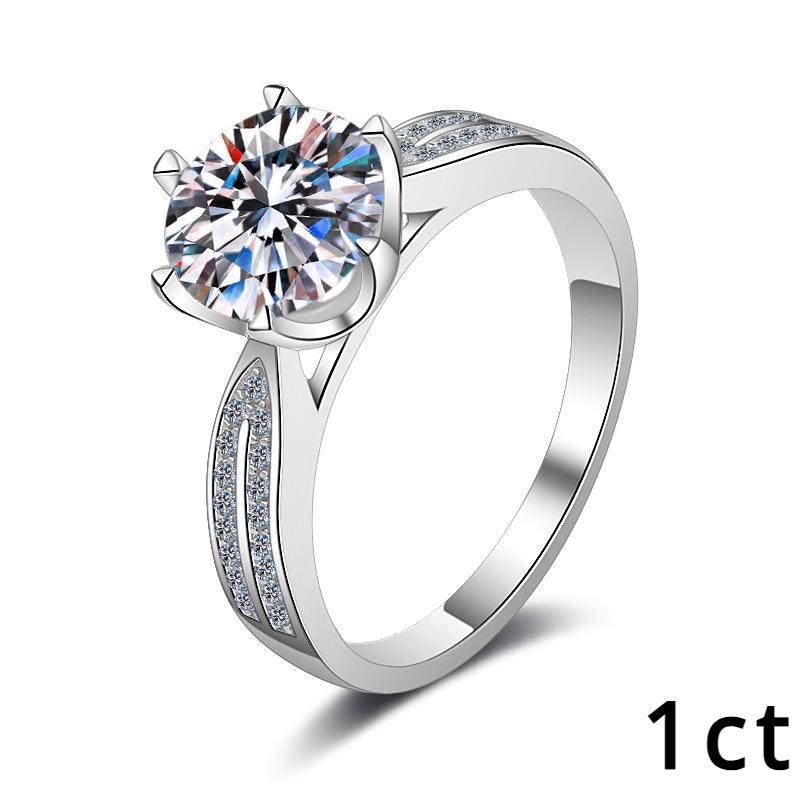 Серебряное кольцо S925 для женщин, платиновое покрытие pt950, инкрустированное бриллиантовым кольцом с муассанитом цвета D, пустая поддержка, предложение обручального кольца с бриллиантовым пальцем