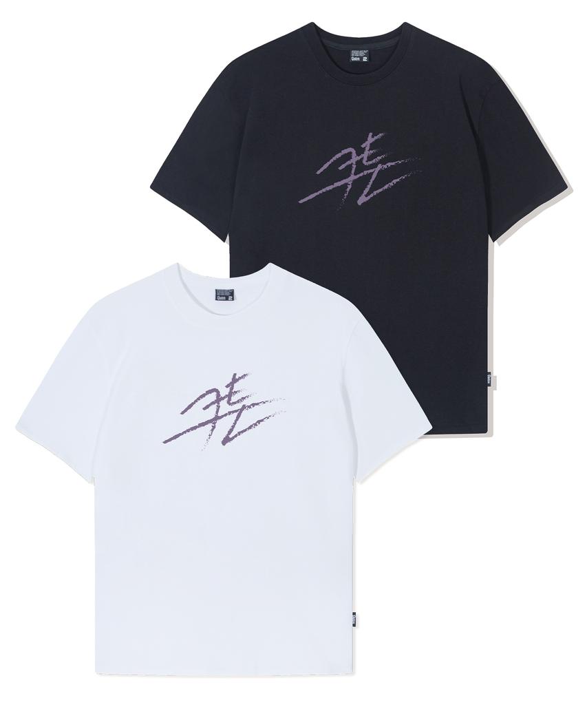 QUTON Purple Brush Oversized Heavy Short Sleeve T-Shirt