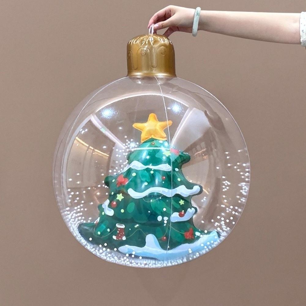 Thick PVC Giant Inflatable Christmas Ball Transparent Big Xmas Hanging Ball Christmas Tree
