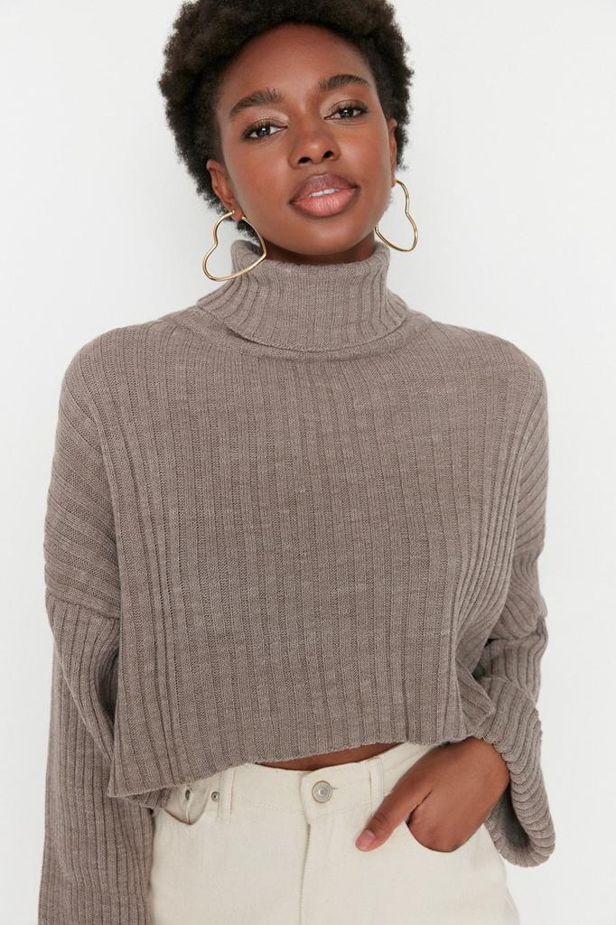 Women's Elegance Style Sweater Stone Crop Basic Knitwear Sweater