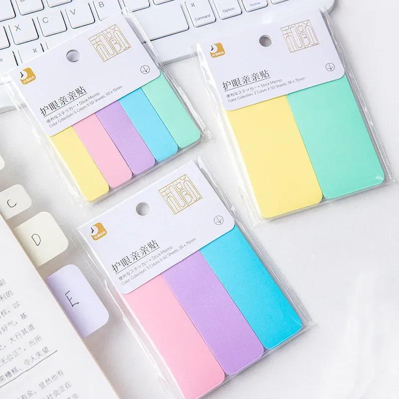 100Sheet Simplicity Sticky Note Solid Color Mini Notepad Creative Study Memo Pad for Kid Lovely Stationery Adhesive Index Note