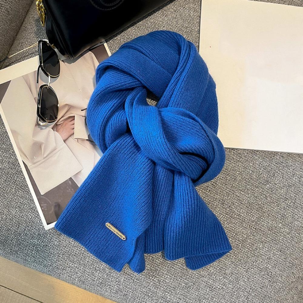 Simple Winter Cashmere Scarf Solid Color Women Scarves Shawl Casual Wool Knitted Scarf Gifts