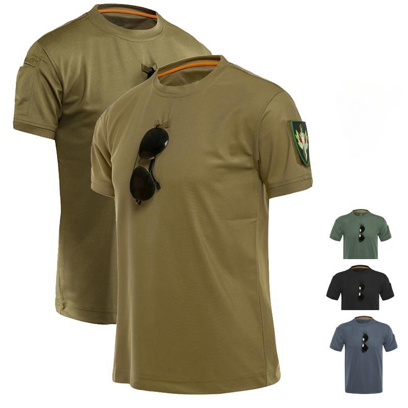 Мужская футболка с тактической сетчатой технологией S-3XL, впитывающая пот эластичная футболка для спортивного зала