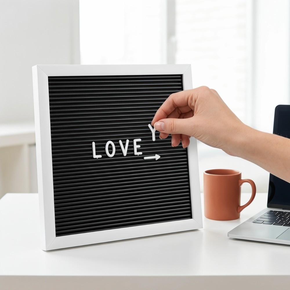 Wooden Frame Message Letter Board Black White Changeable Letter Board Restaurant Decor