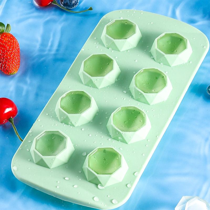 Форма для льда на 8 ячеек, гибкий пищевой силикон, DIY лоток для льда, кухонные аппараты для льда для вина, коктейлей, 14 стилей