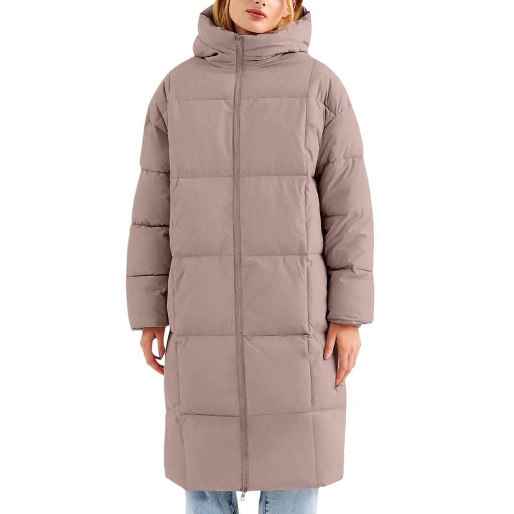 Autumn Winter New Mid-Length Thickened Upgraded Plus Size Fashion Casual Hooded Solid Color Cotton Jacket for Women